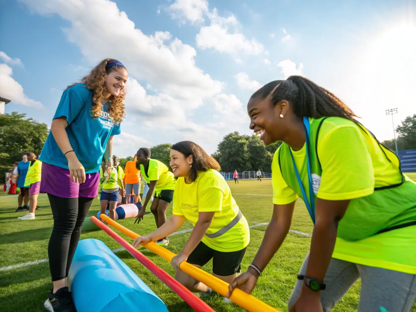 A photo of volunteers assisting at a local sports event, highlighting the organization's dedication to community service and the importance of volunteerism in supporting its activities.